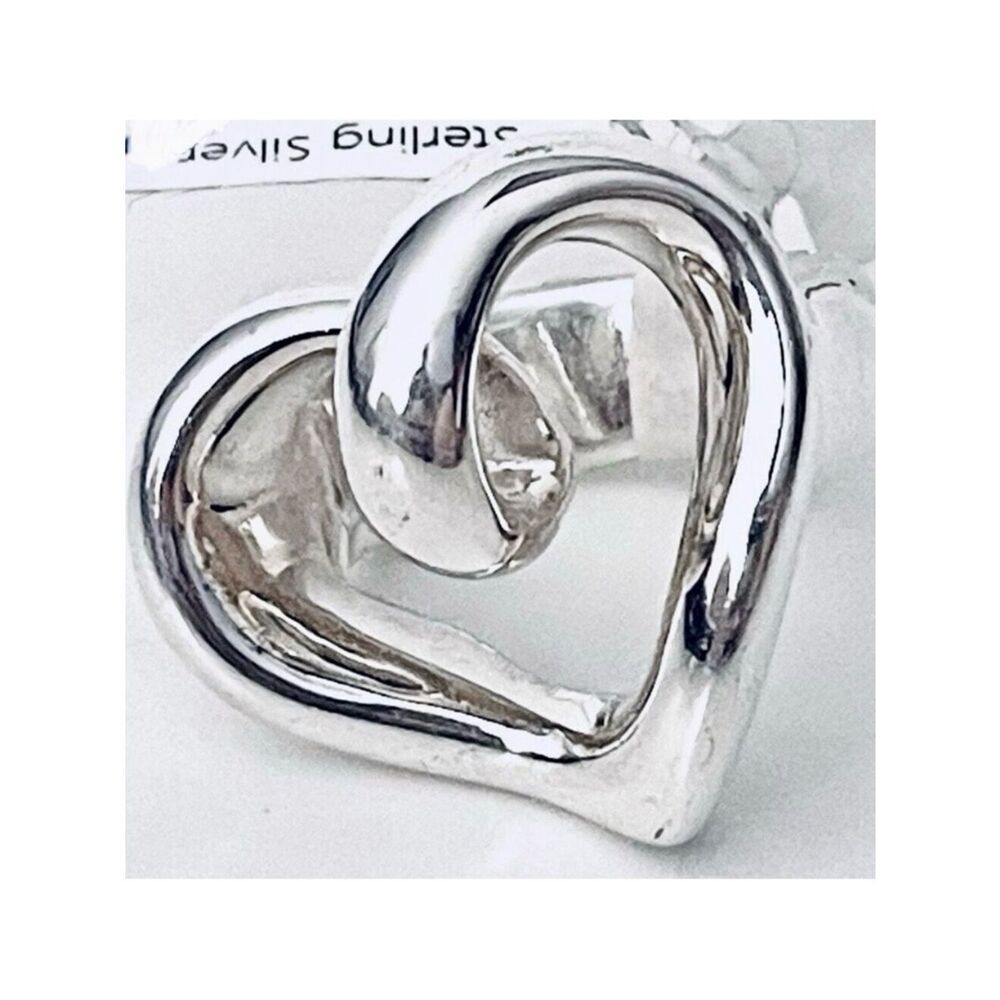 NWT Gorgeous Sz 9 Indigo Falls Sterling Silver 925 Huge Thick Heart Shaped Ring